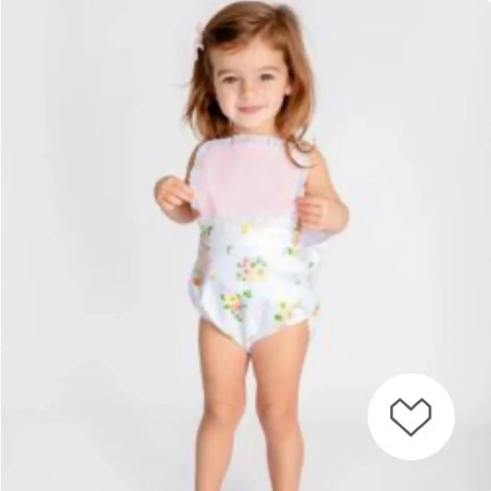 Beaufort Bonnet TBBC Sally Sunsuit Biltmore Blooms/Palm Beach Pink HTF! RARE! 2T